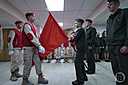Копию Знамени Победы передали юнармейцы постовцам в Волгограде